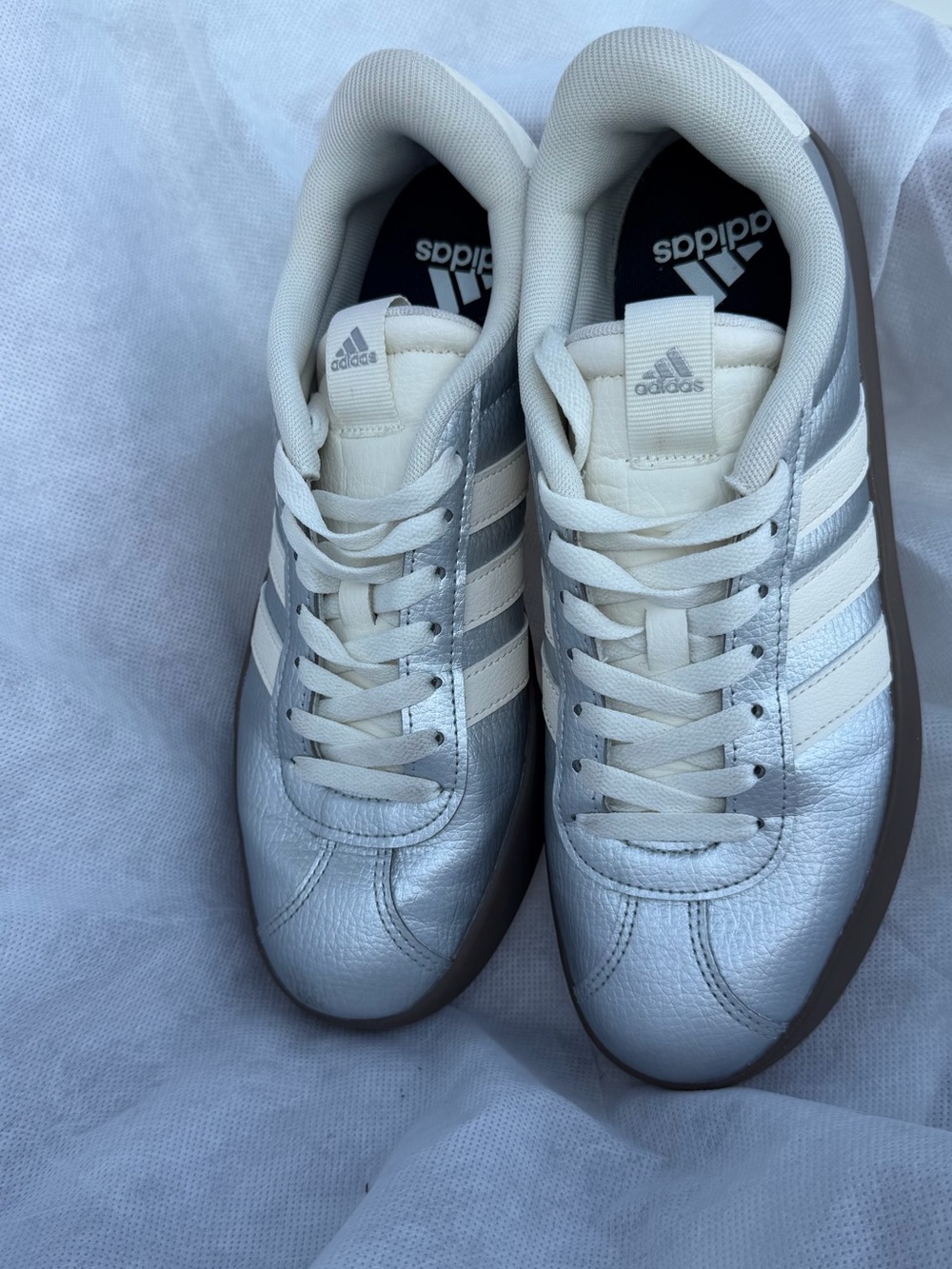 adidas Women’s Silver, White & Brown Platform Sneakers